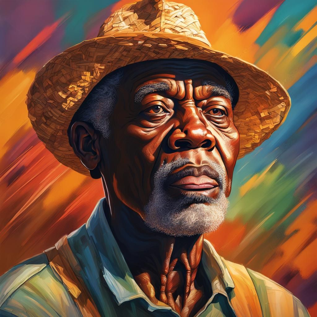 Detailed Portrait of an Old Man in Hat