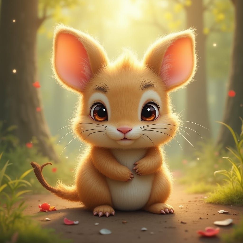 Whimsical Forest Bunny in Vibrant Colors