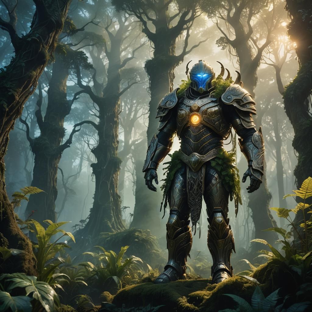 Mystical One-Eyed Titan in Ancient Forest