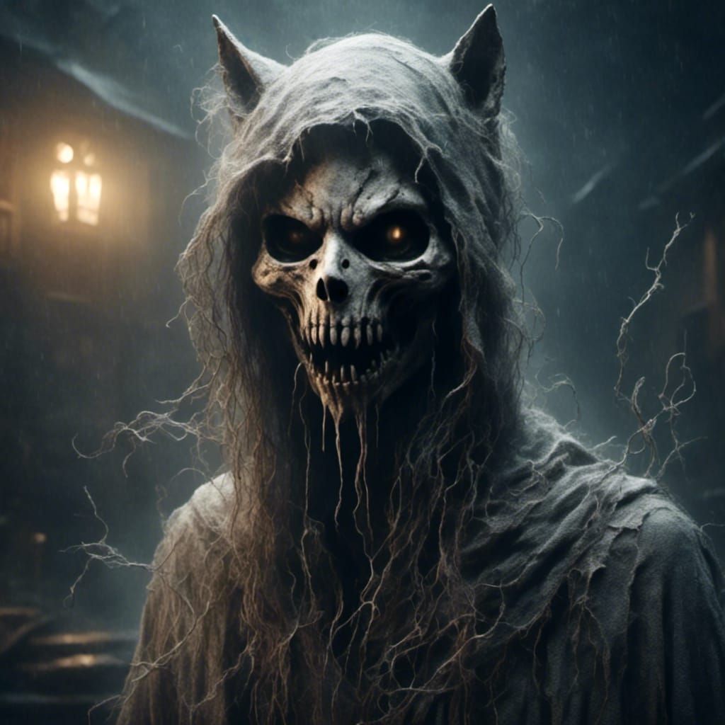 Ghostlike Kitty Cat as Ghostface Serial Killer