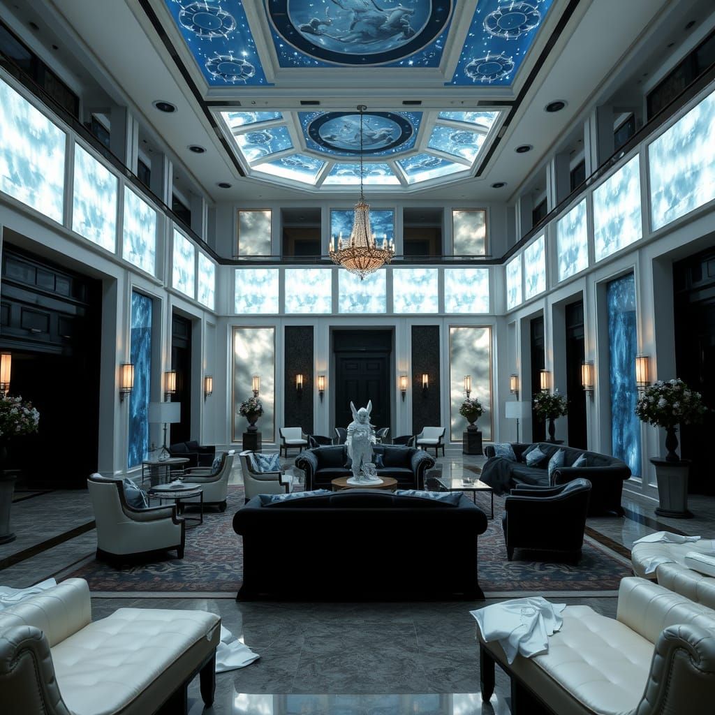 Arthurian Reception Room with Glowing Panels