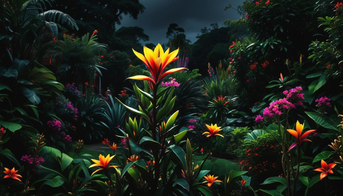 Hyperrealistic Exotic Flower Garden in High Definition
