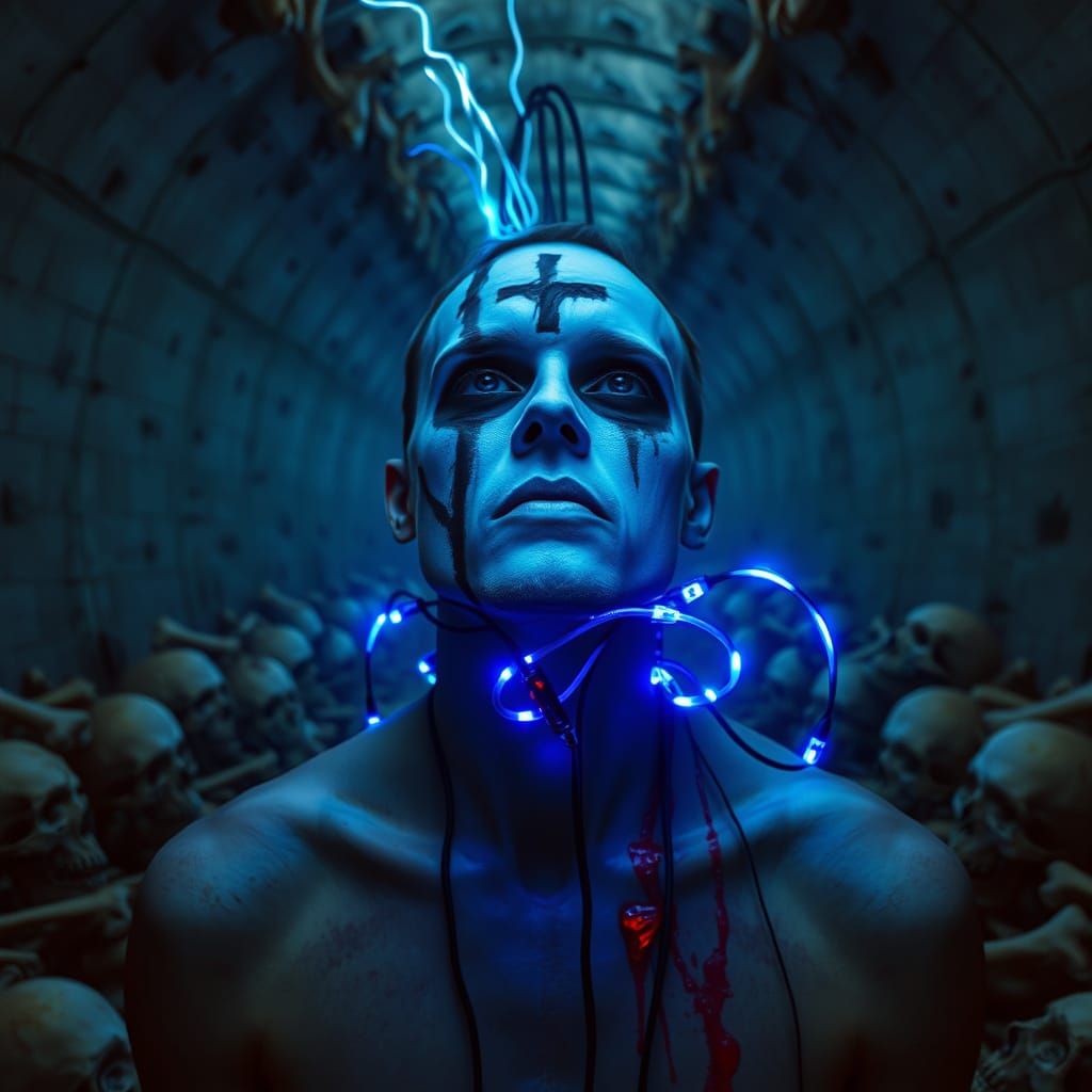 Eerie Figure in Purgatory Tunnel, HR Giger Style