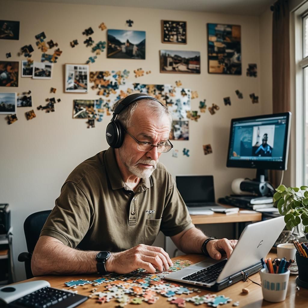 Boomer Data Analyst Working From Home: Documentary Photograp...