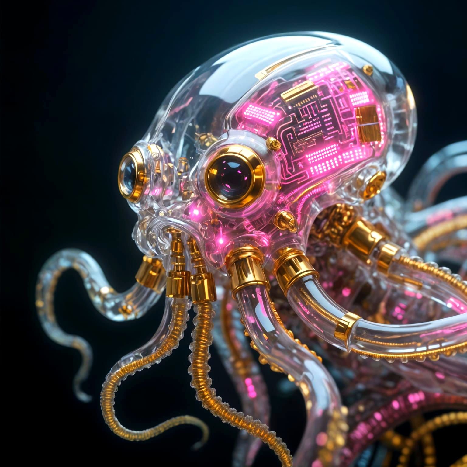 Hyperrealistic Biomechanical Cthulhu Macro Photo