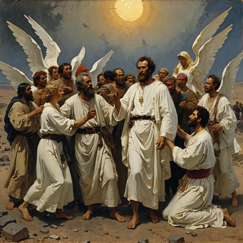 Abraham and Angels, Repin-Inspired Realist Painting