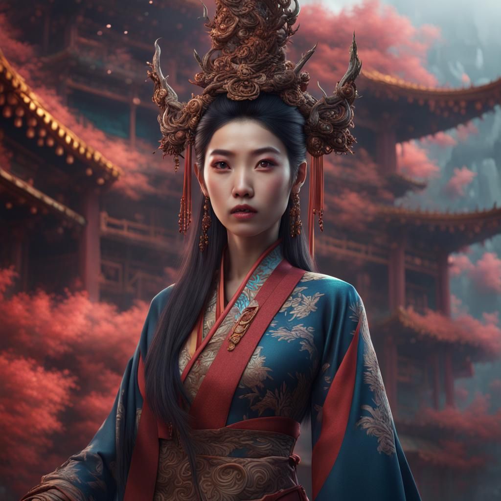 Nude Asian Women: Detailed Matte Painting
