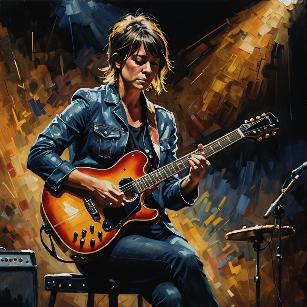 Cat Power Concert: Expressive Oil Painting in Impressionism ...