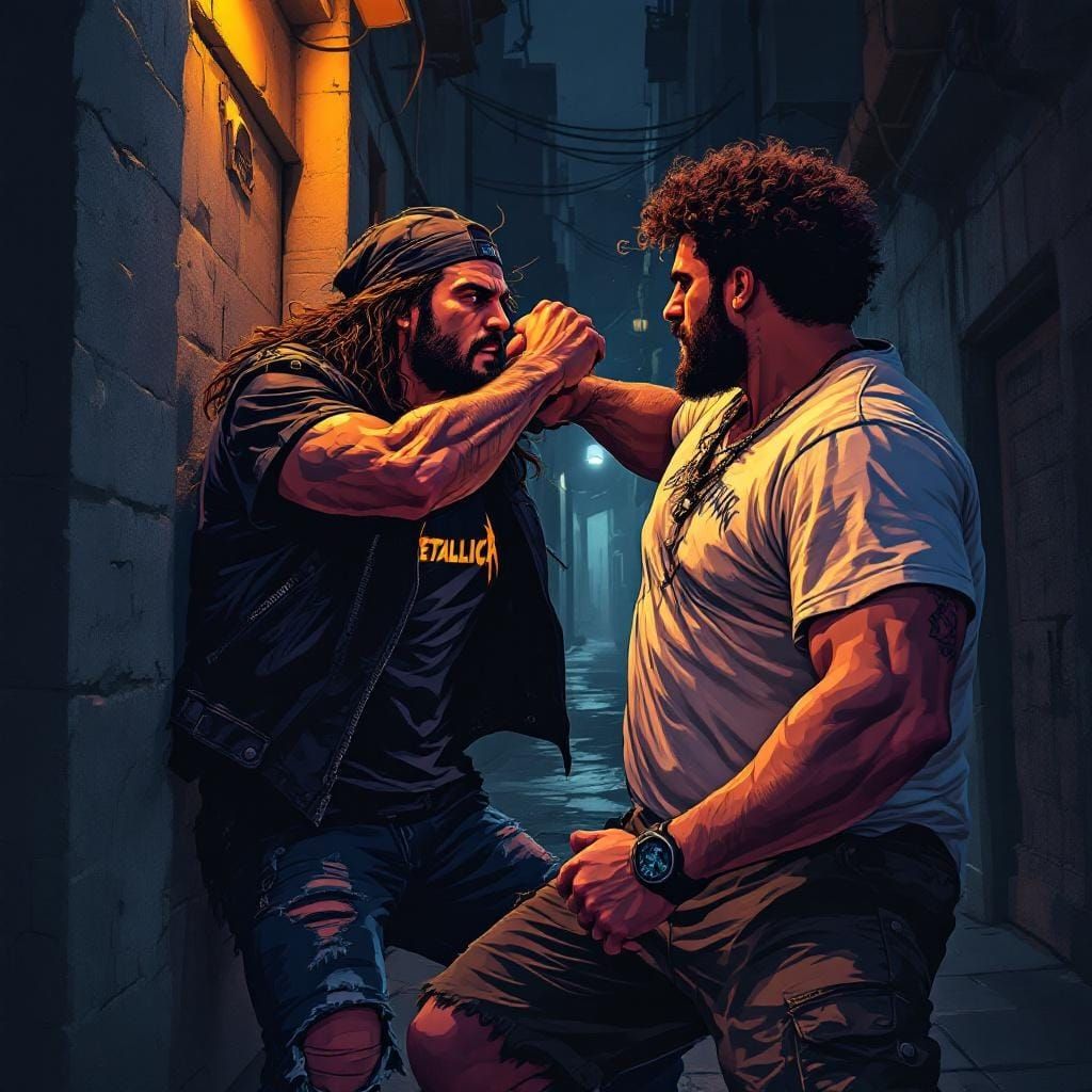 80s Video Game Pixel Art Fight Scene