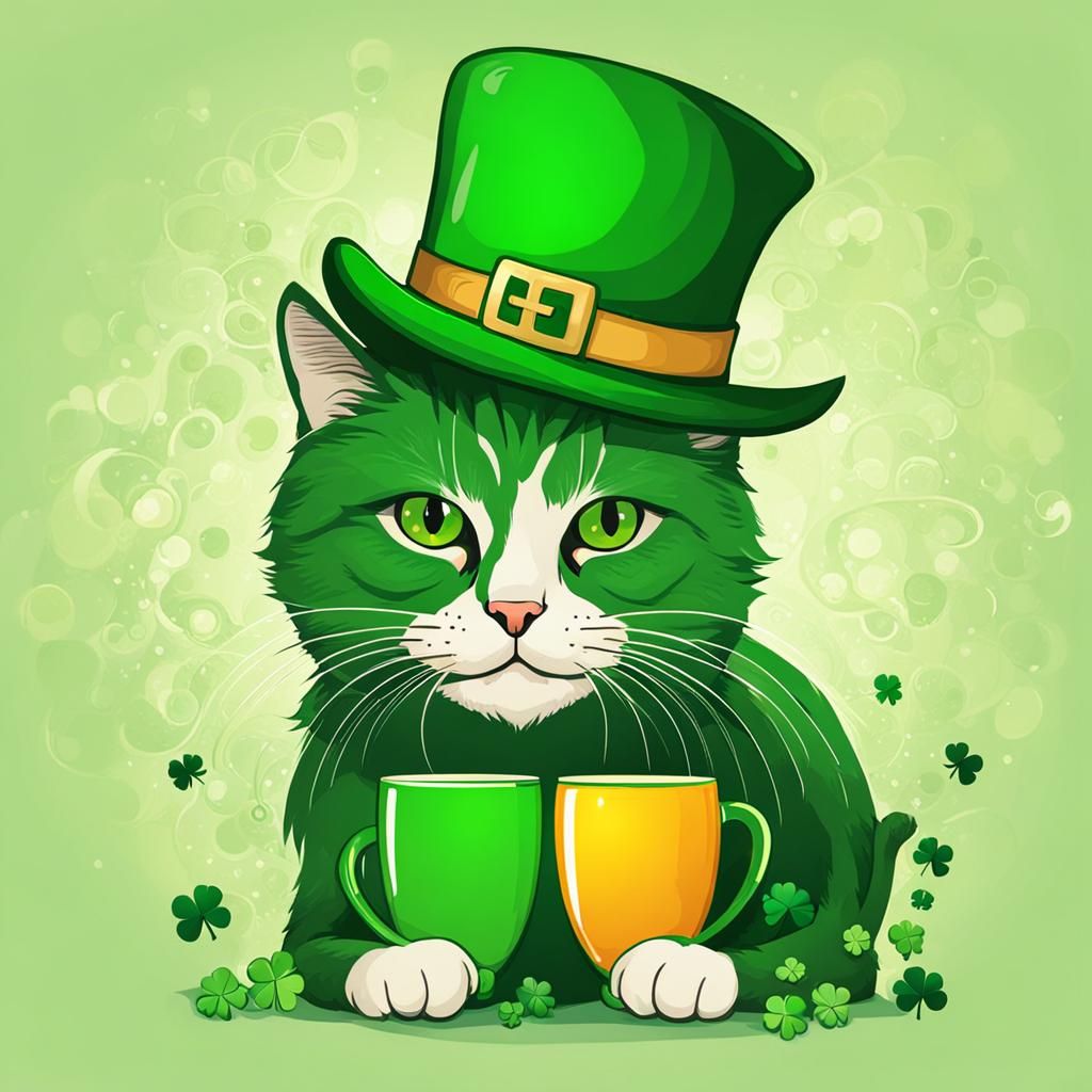 St. Patrick's Day Cat Celebration