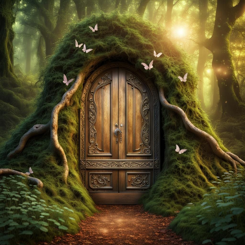 Enchanted Fairy Creates Magic Door in Forest