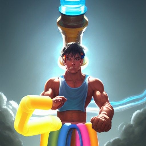 Hyperrealistic Manga Robot Radiating Energy