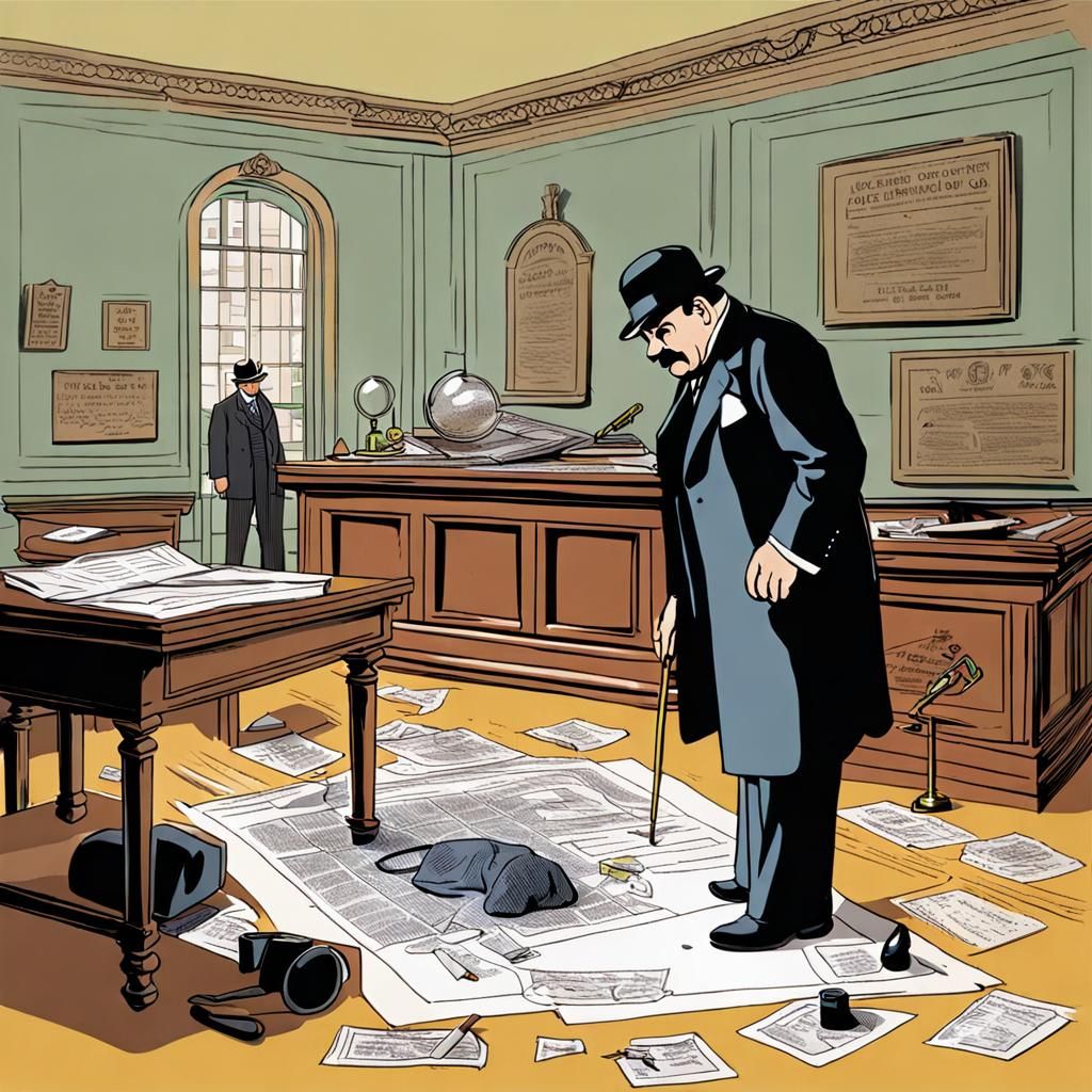 Hercule Poirot Investigates a Crime Scene