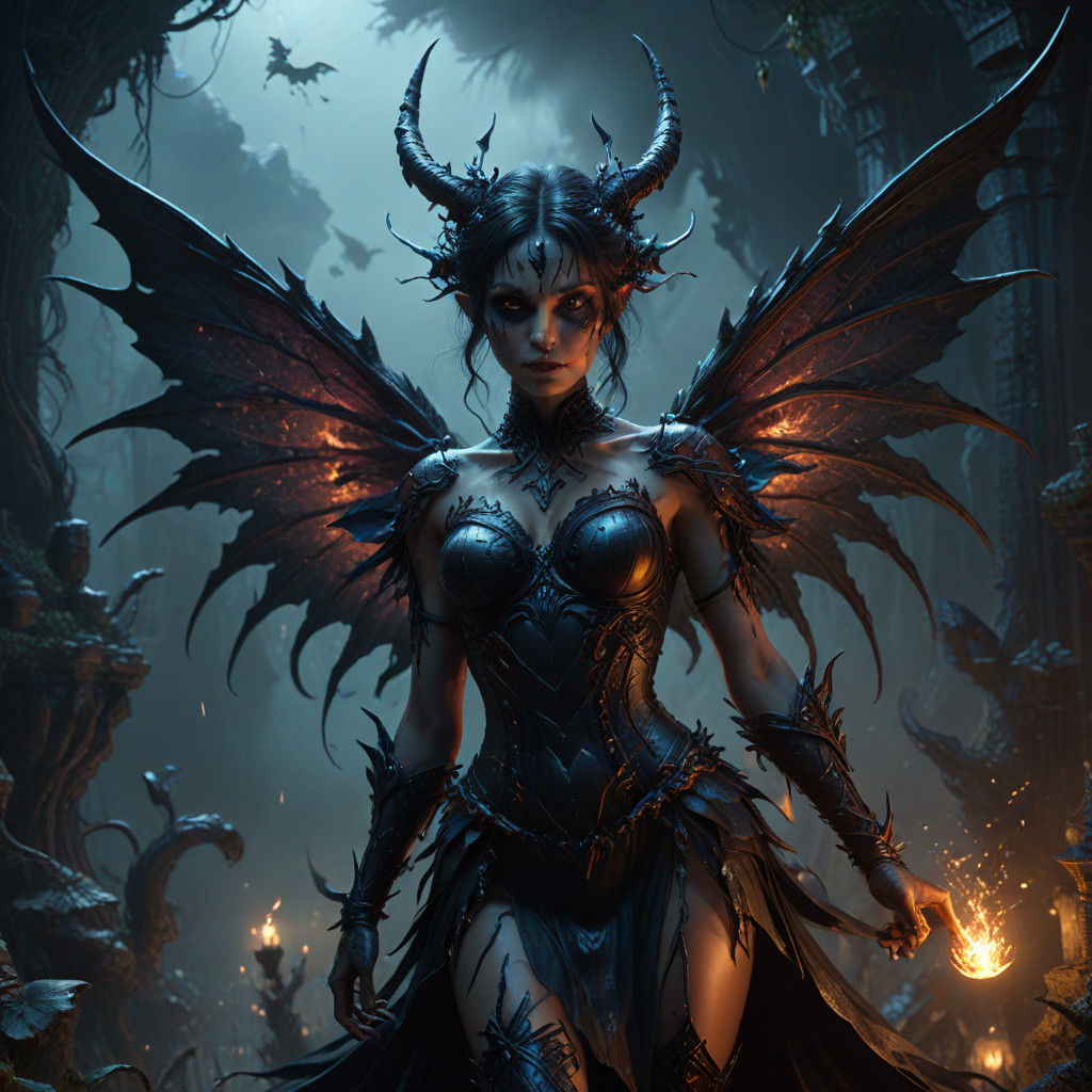Dark Demon Fairy in Epic Cinematic Style