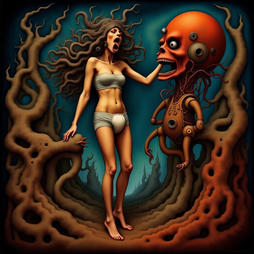 <lora:Cosmic Gothic 2:1.0> An intensely emotive anthropomorp...