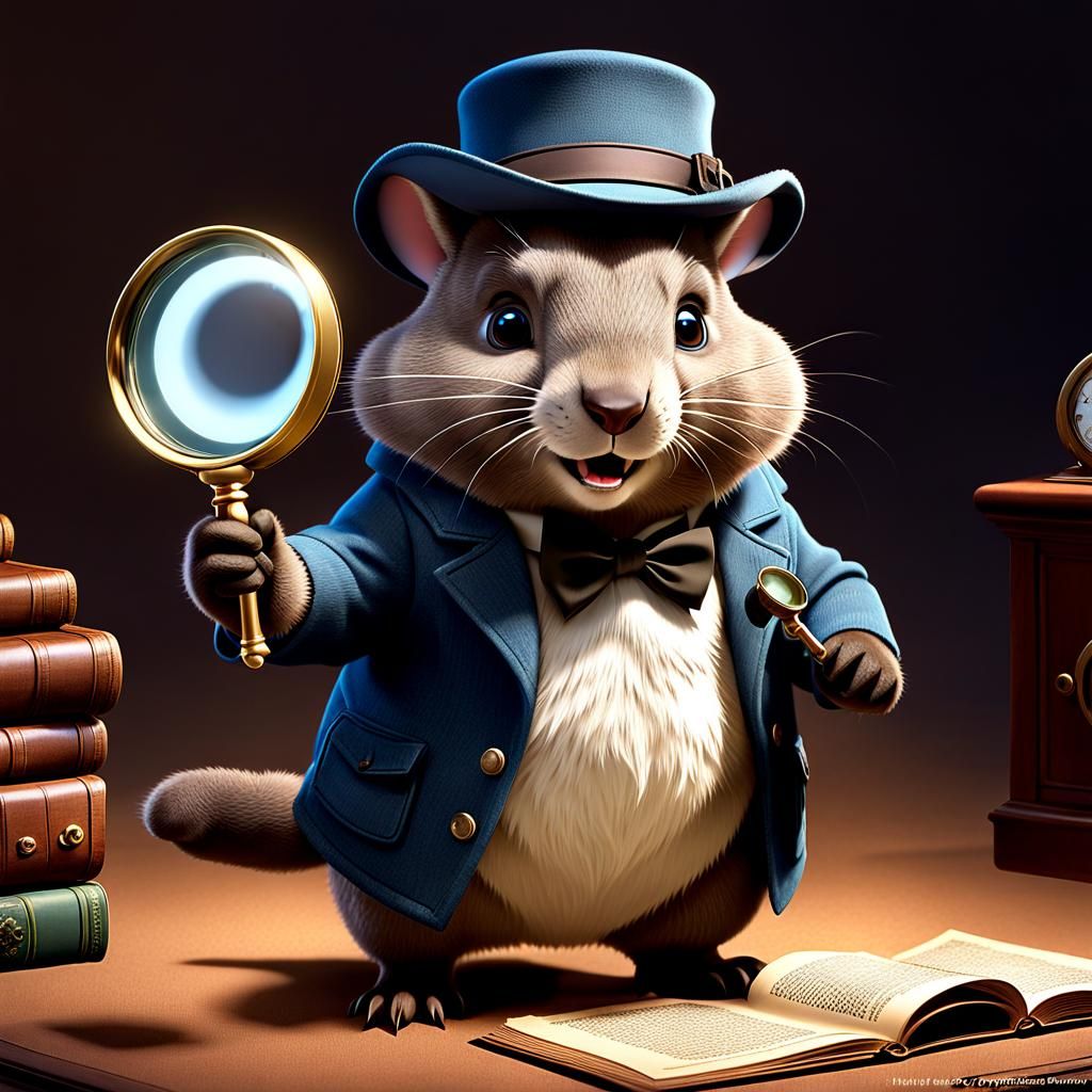 Detective Wombat Solves the Case: Pixar-Style 3D Art