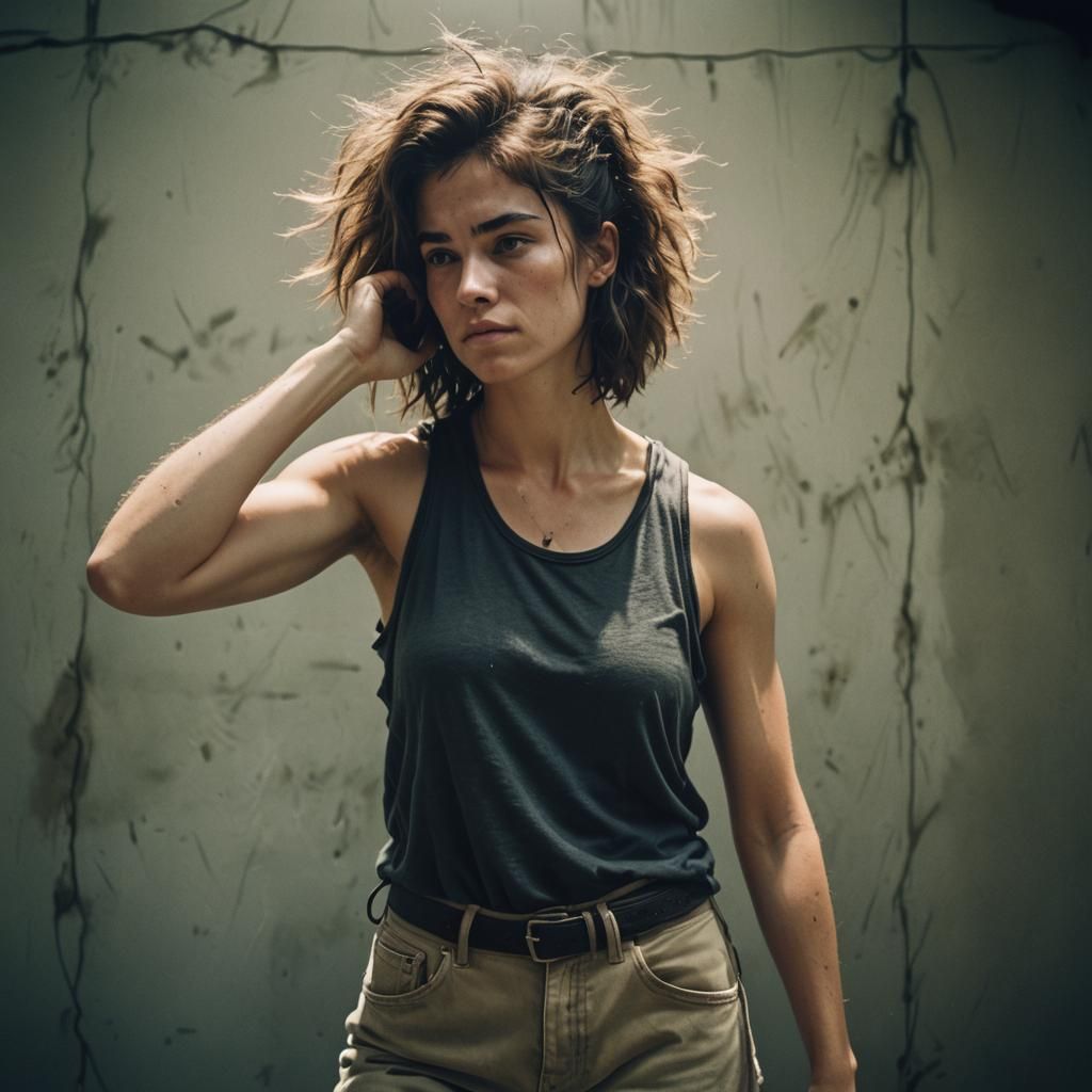 Girl with Hairy Arms: Cinematic Film Still