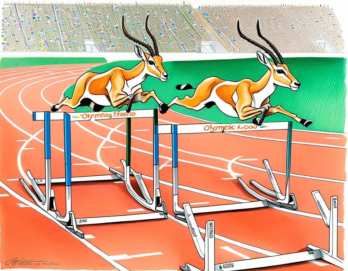 Springbok Gazelle Hurdles in Olympic Stadium