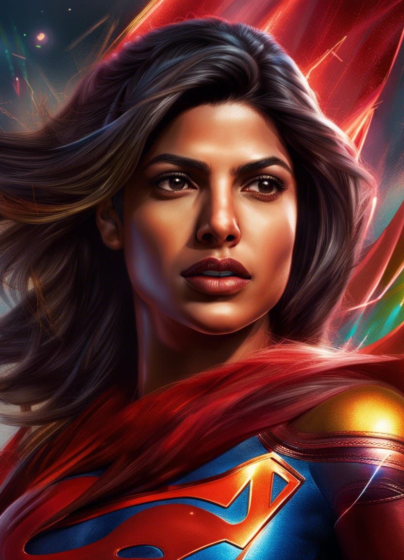 Priyanka Chopra as Supergirl in Hyperrealistic Style