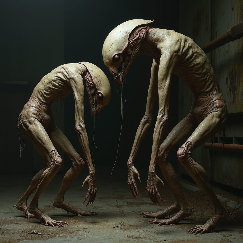 Twisted, Grotesque Creatures Emerge from Industrial Decay