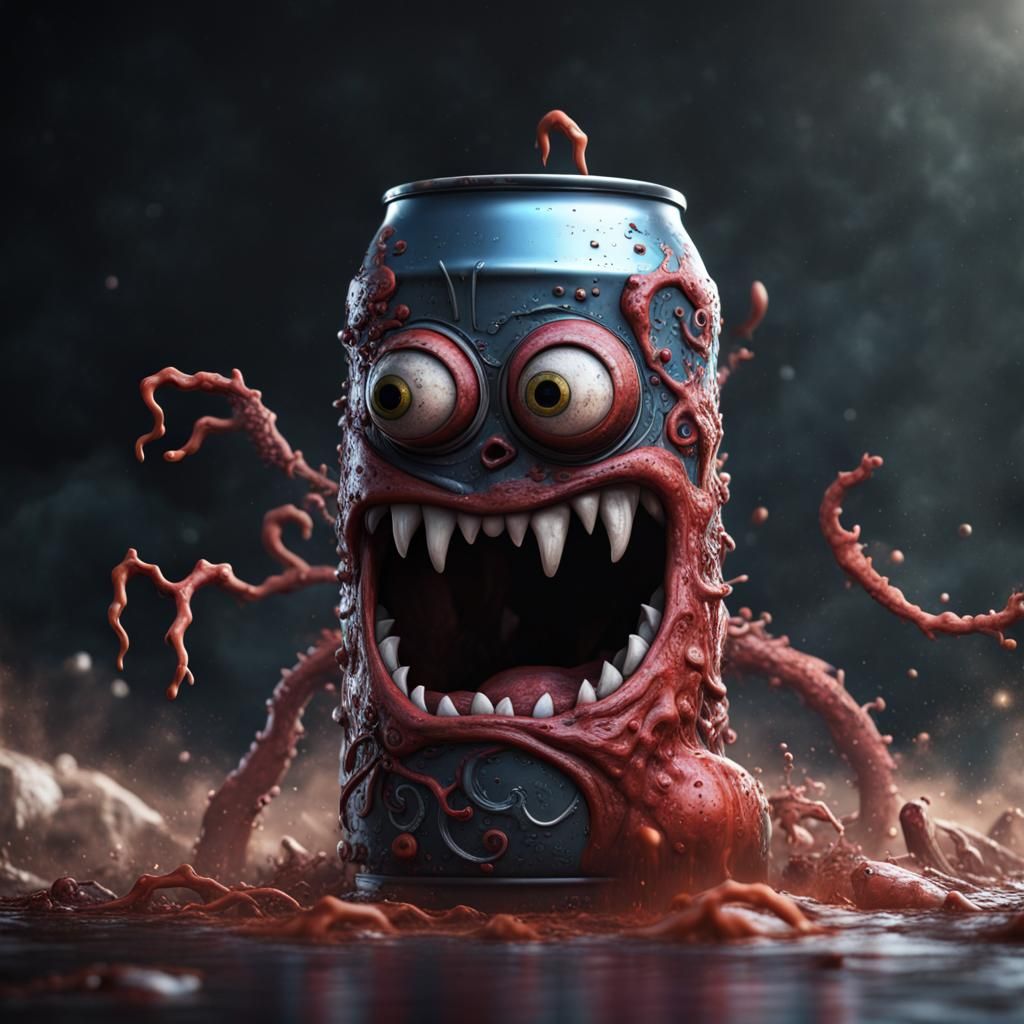 Soda Can Monster: Detailed Matte Painting