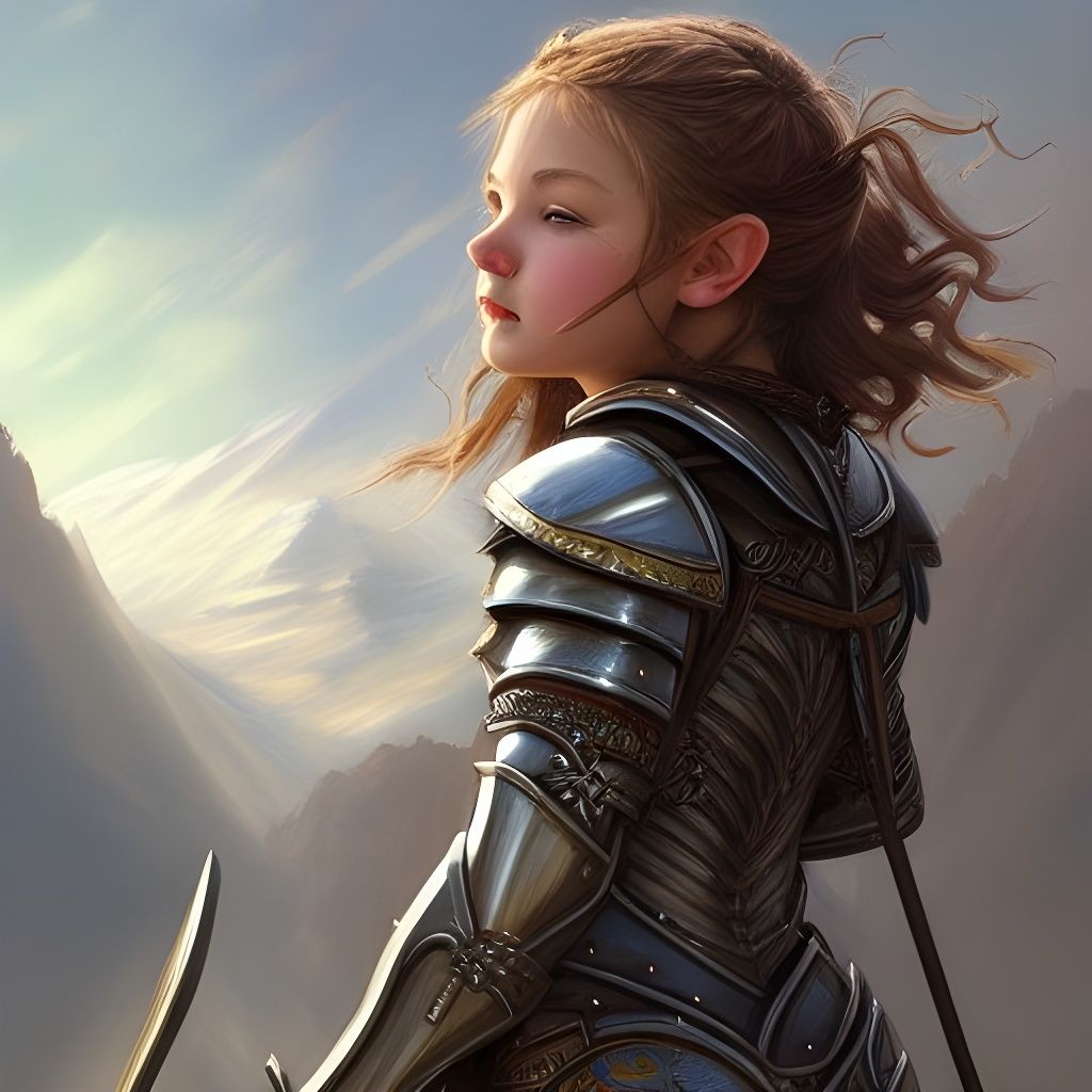 Halfling Knight in Detailed Digital Oil Painting