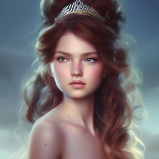 Lovely Princess Portrait in Disney CGI Style