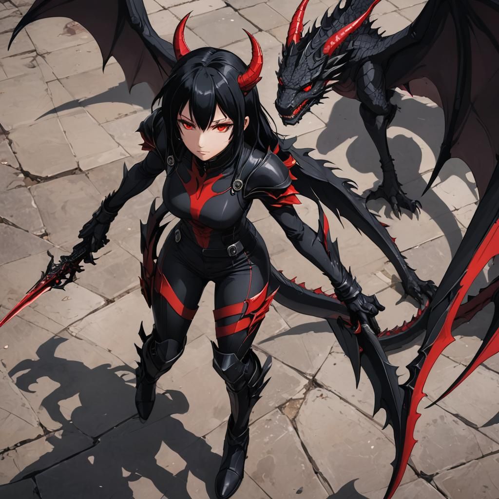 Anime Dragon Empress in Dynamic Style