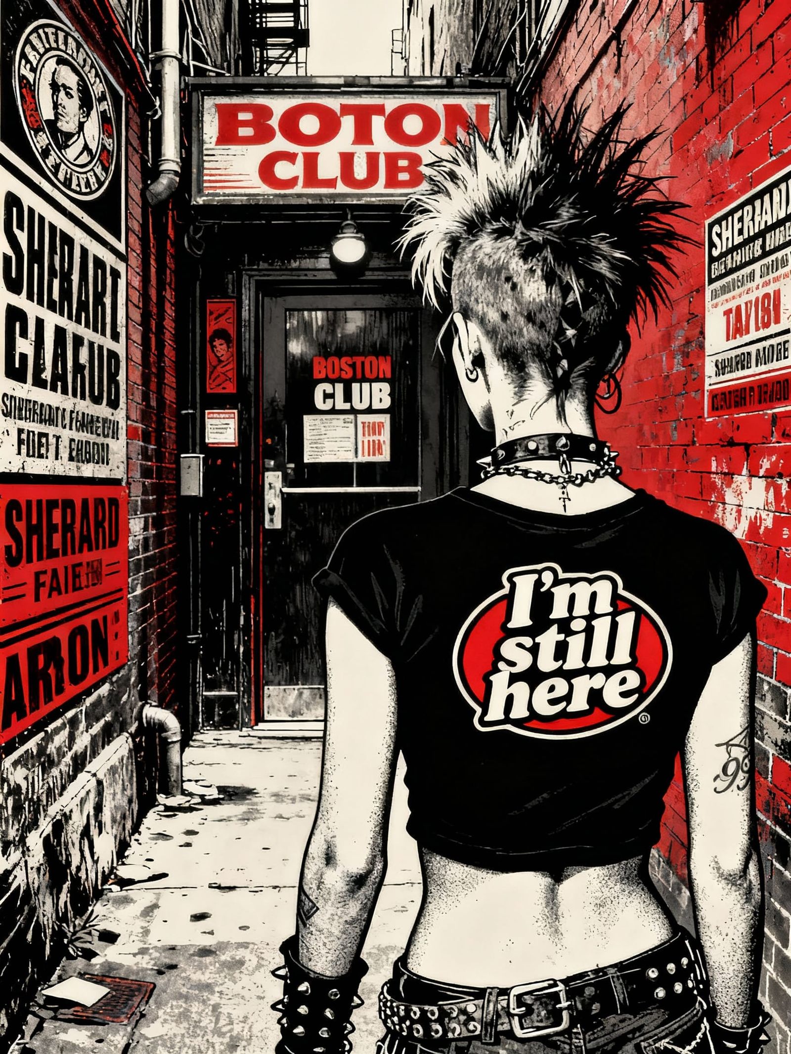 Punk Woman in Boston Alleyway: Shepard Fairey & Aaron Horkey...