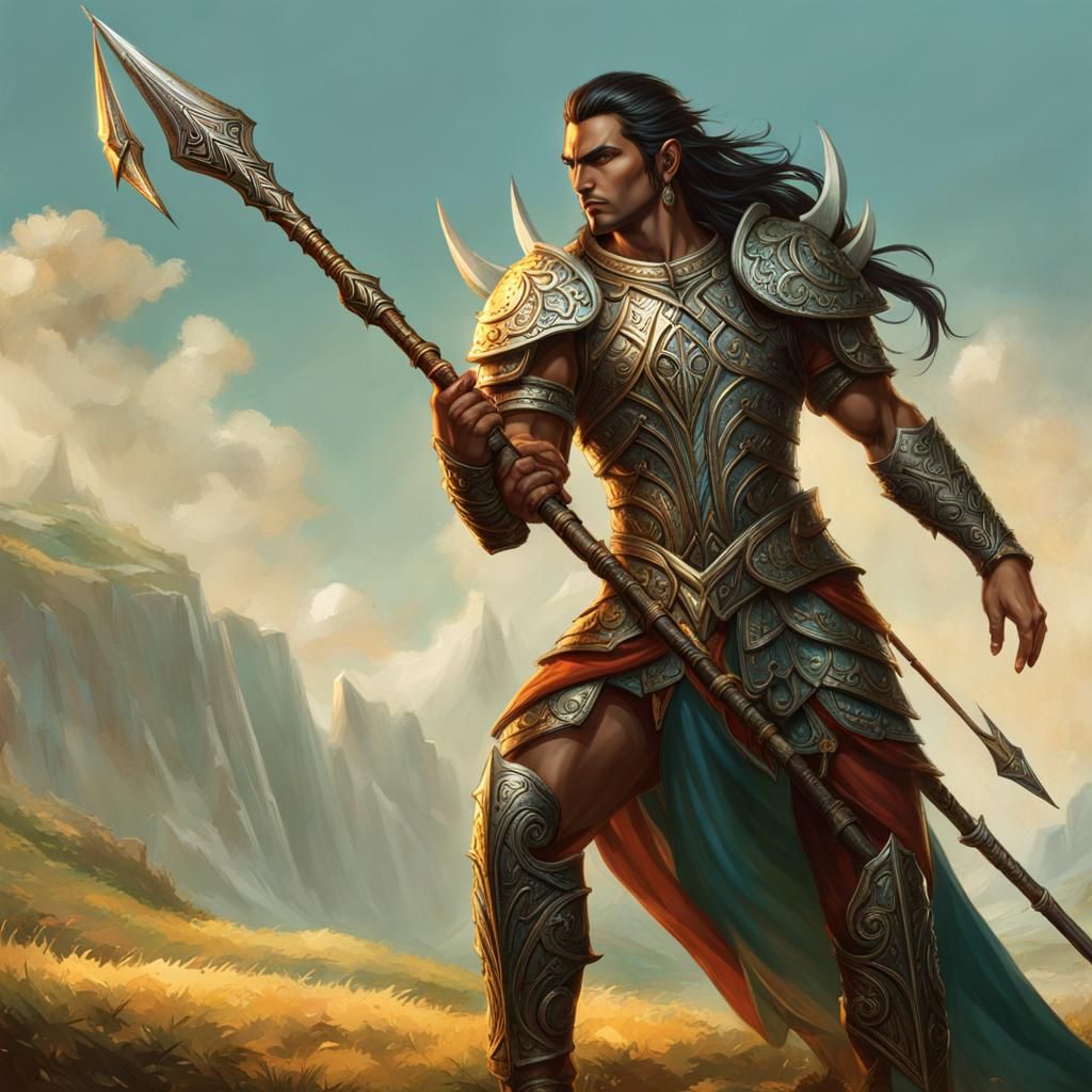 Mystical Eladrin Warrior with Spear