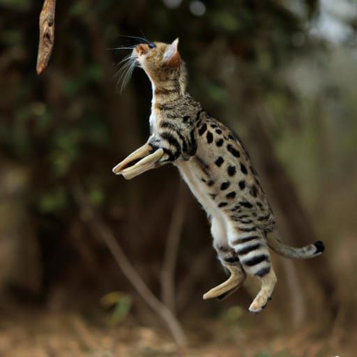 Black Footed Cat Leaping: Professional Photography