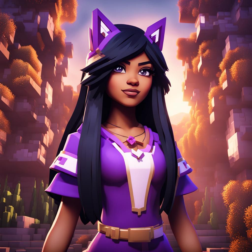 Aphmau from Minecraft: Detailed Matte Painting