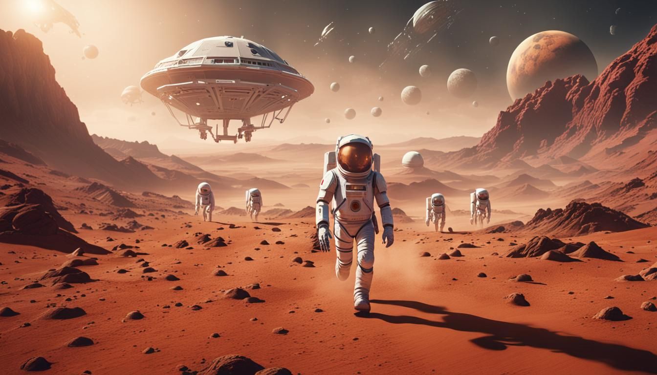 Astronaut's Escape from Alien Protest on Mars