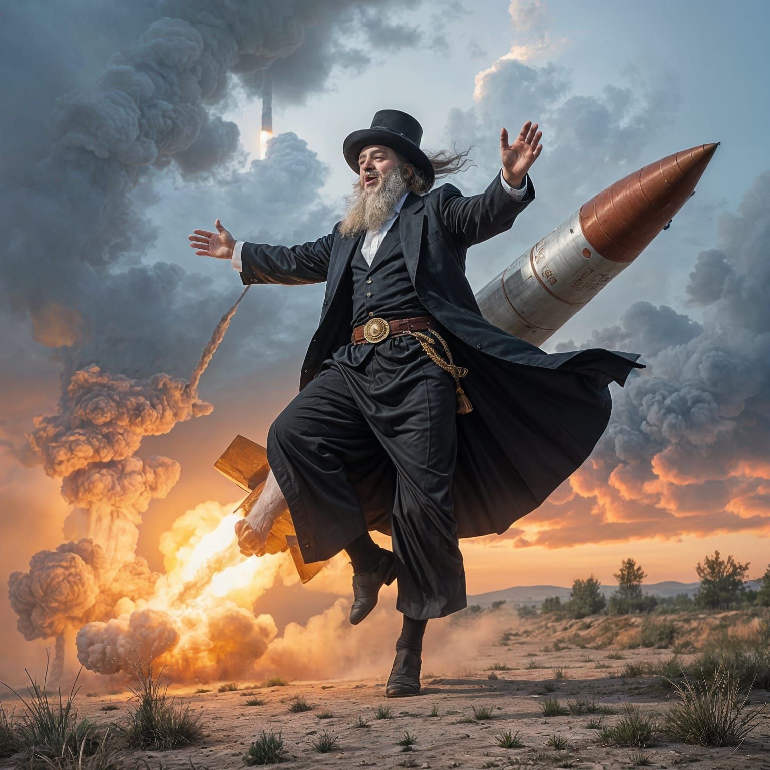 Breslov Hasid Dances on Ballistic Missile