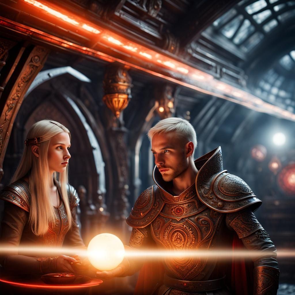 Medieval Monk Jared Meets Maiden Auriana Aboard the Spacecraft Wellerton