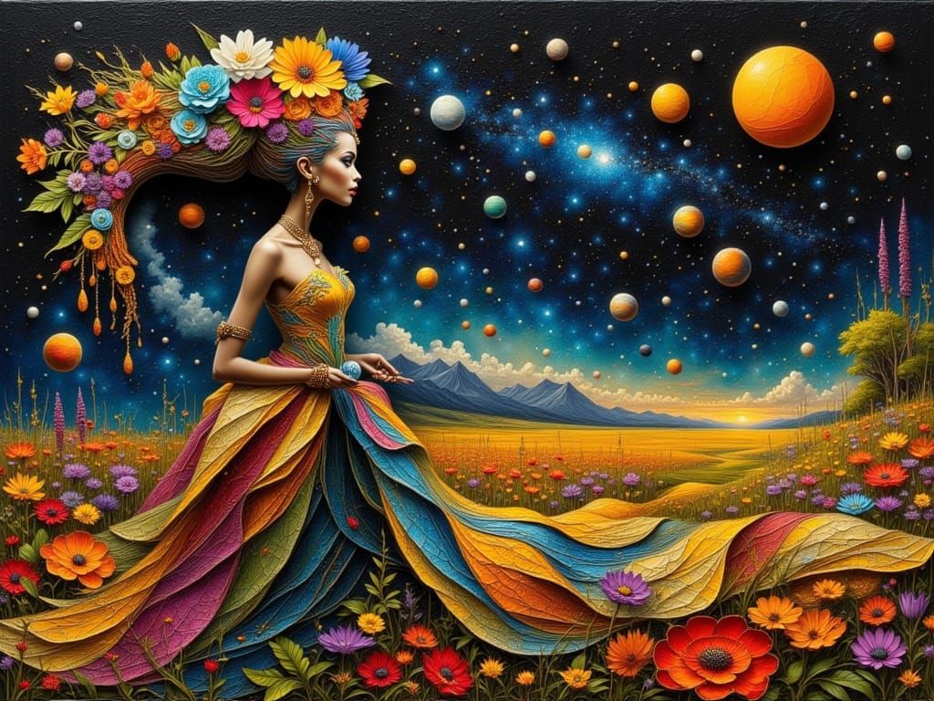 Cosmic Creator: An Impasto Masterpiece