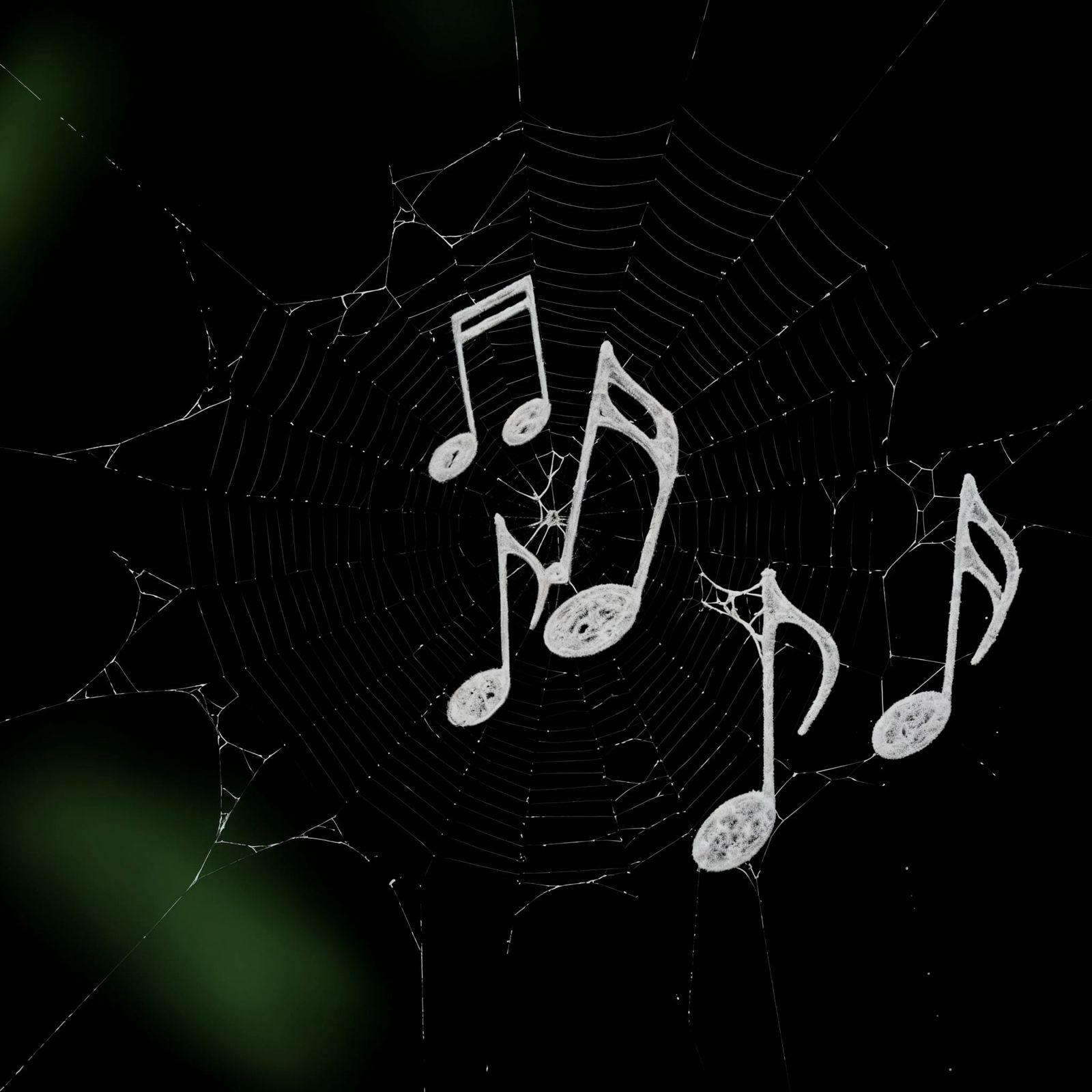 Intricate Musical Spiderweb in Realistic HDR Photo