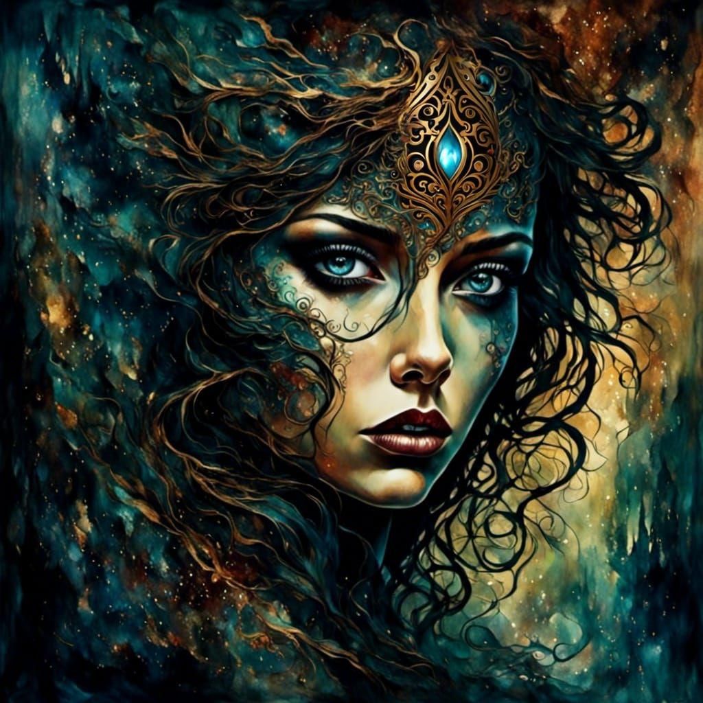 Dark Bronze Filigree Pattern on Brown