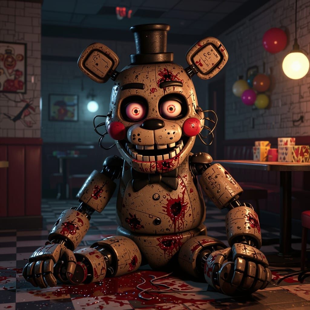 Damaged Mangle in Horror Photorealistic Style