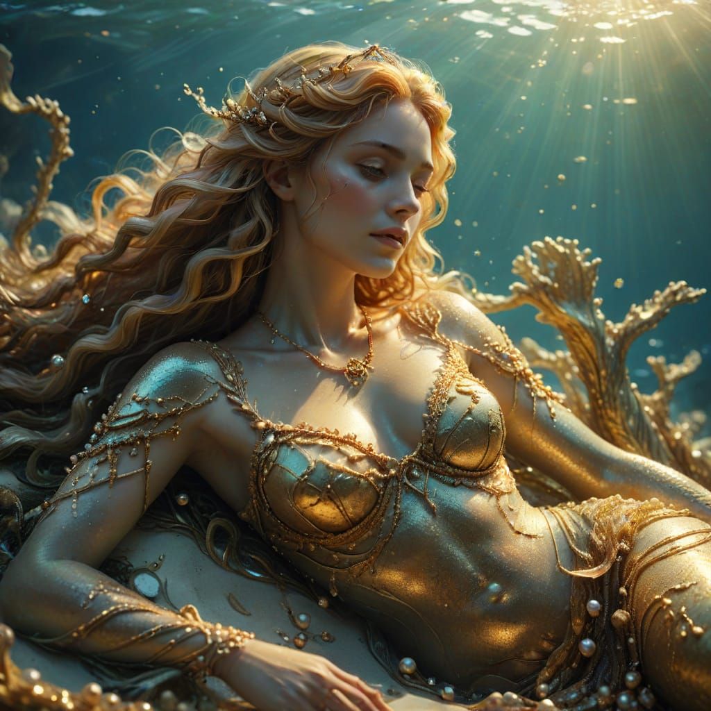 Poseidon's Wife: Serene Sea Goddess Concept Art