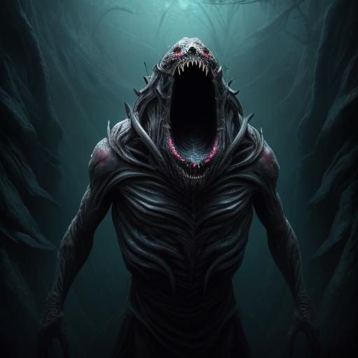 Nightmarish Eldritch Creature in Macro Photography