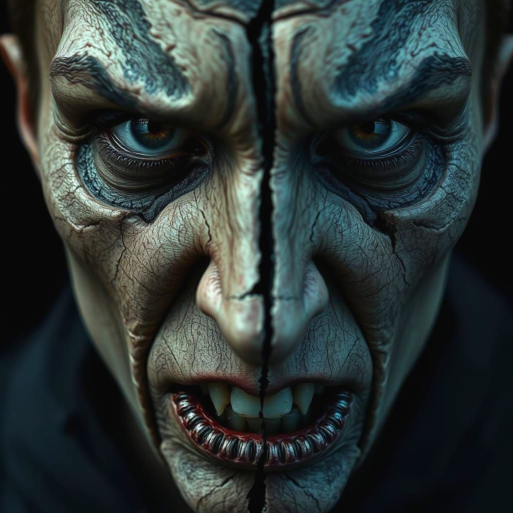 Gothic Shard Portrait of Sadness and Despair