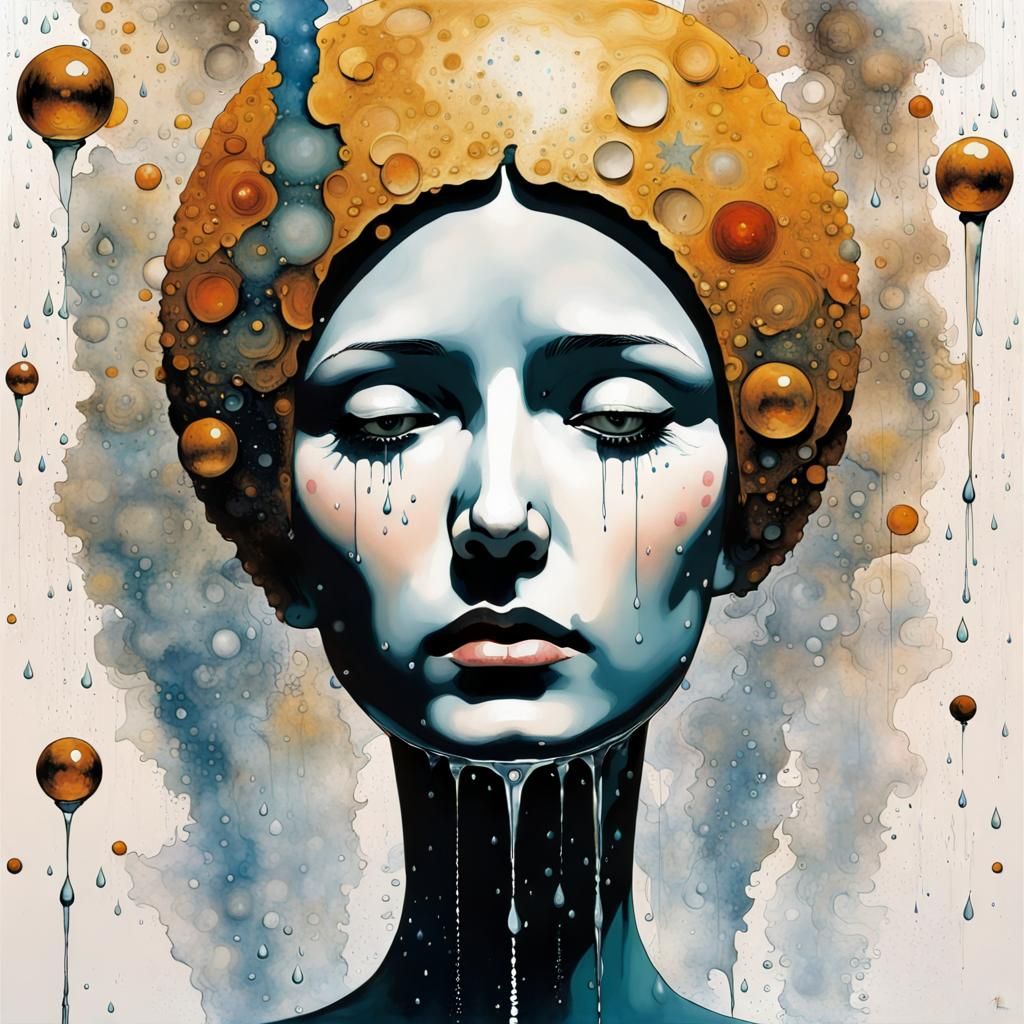 Whimsical Fountain of Youth in Mixed Media Style