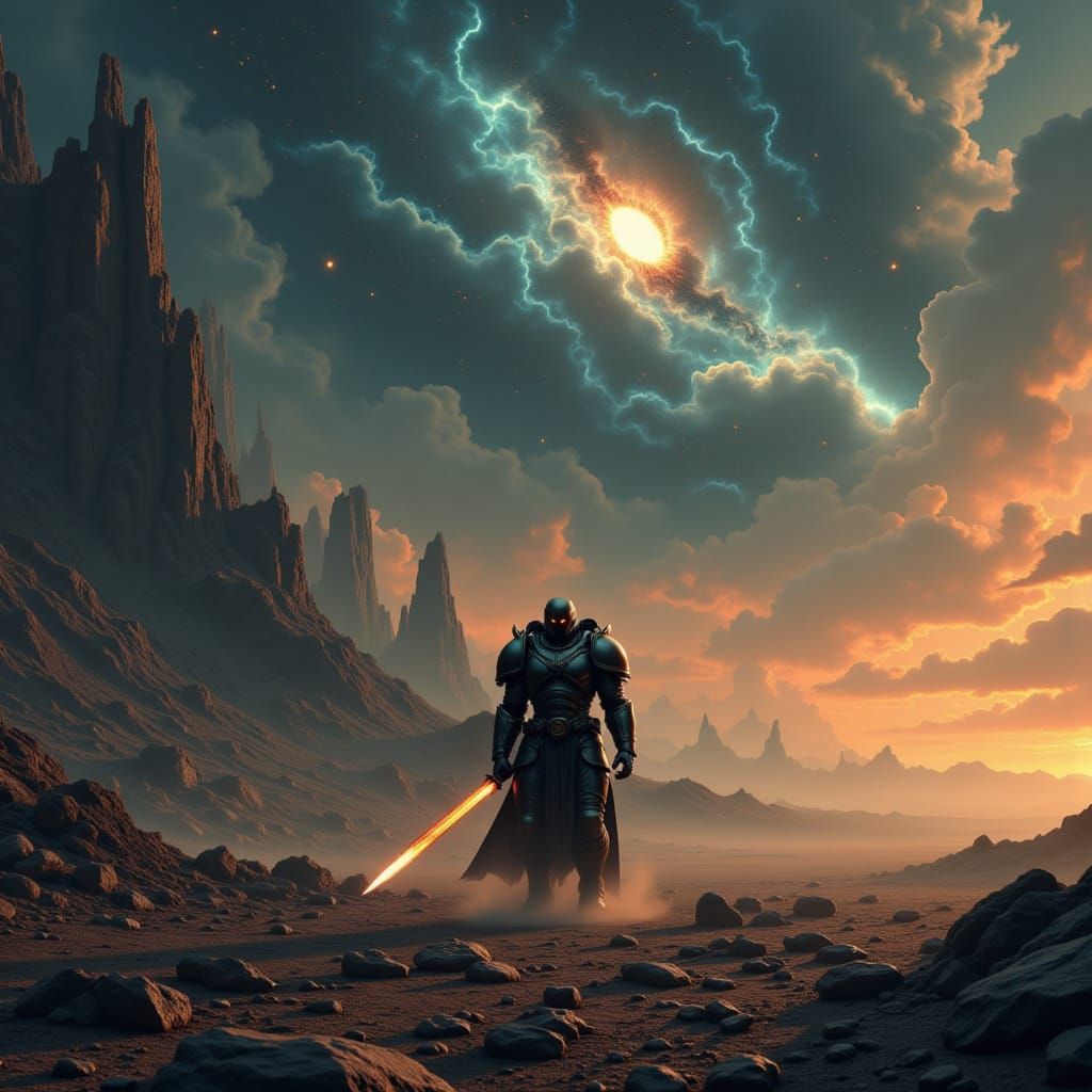 Grimdark Space Marine on Alien World