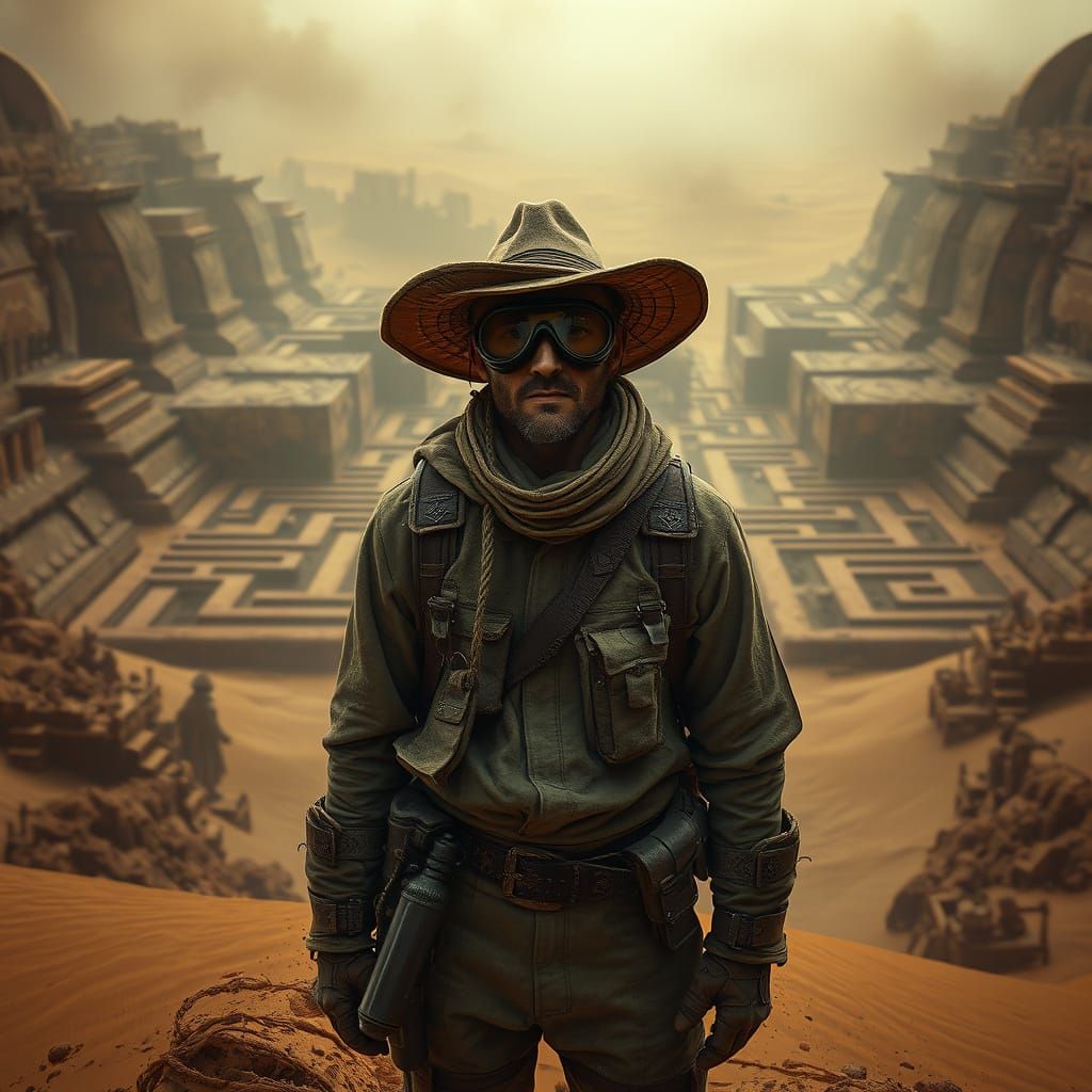 Saharian Desert Labyrinth in Ominous Style