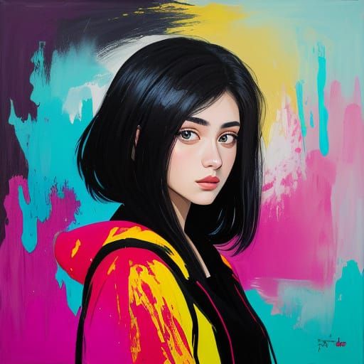 painting portrait of a teenage girl in the style of Iryna Pechena