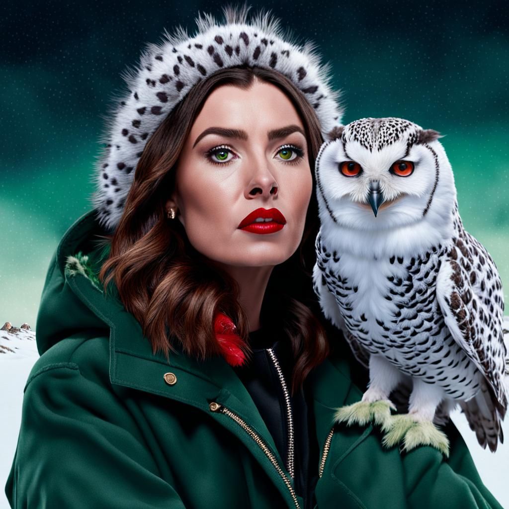Slytherin Woman with Owl in Digital Painting
