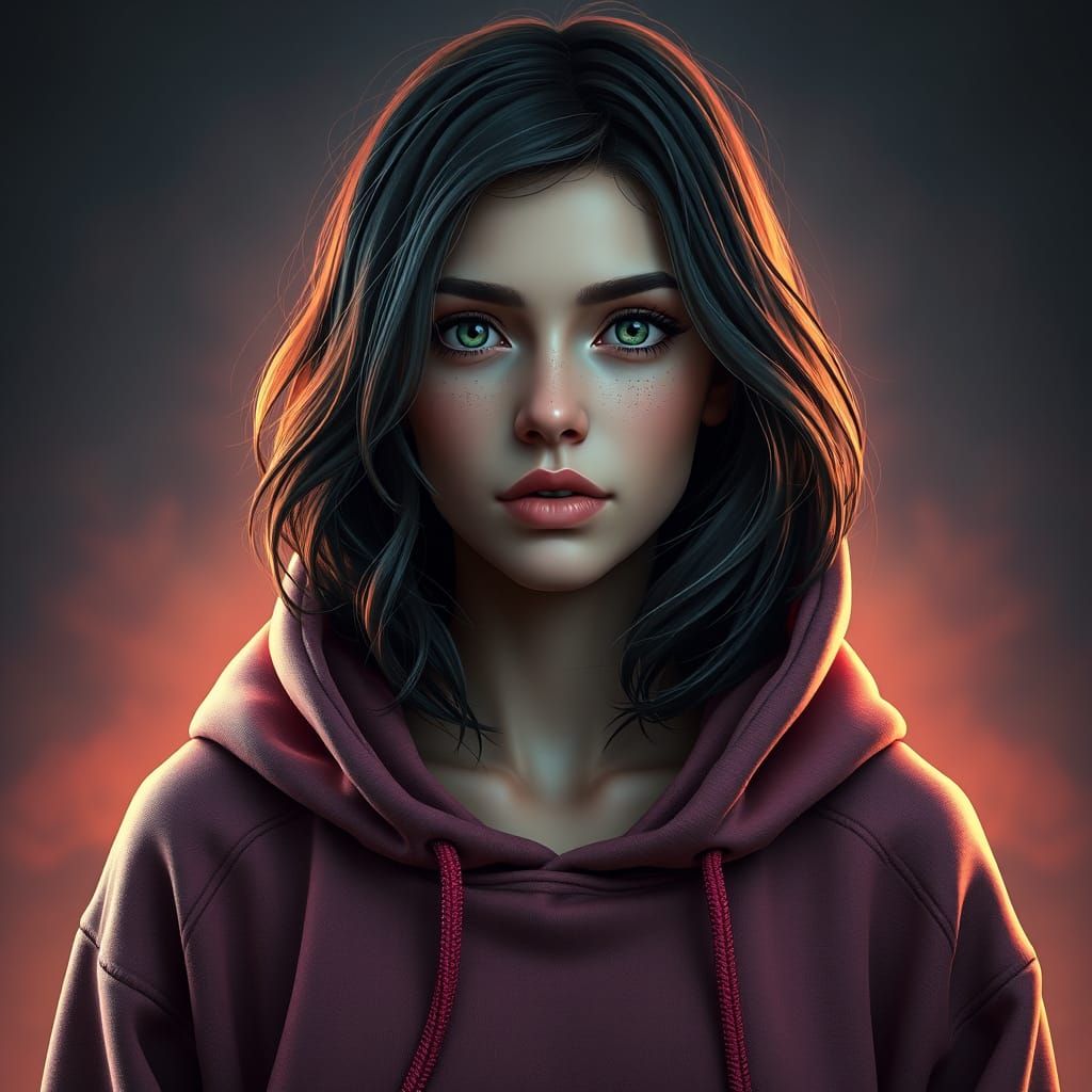 Ethereal Fantasy Portrait in Vibrant Colors