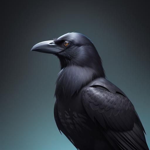 Hyperrealistic Crow with Colorful Background