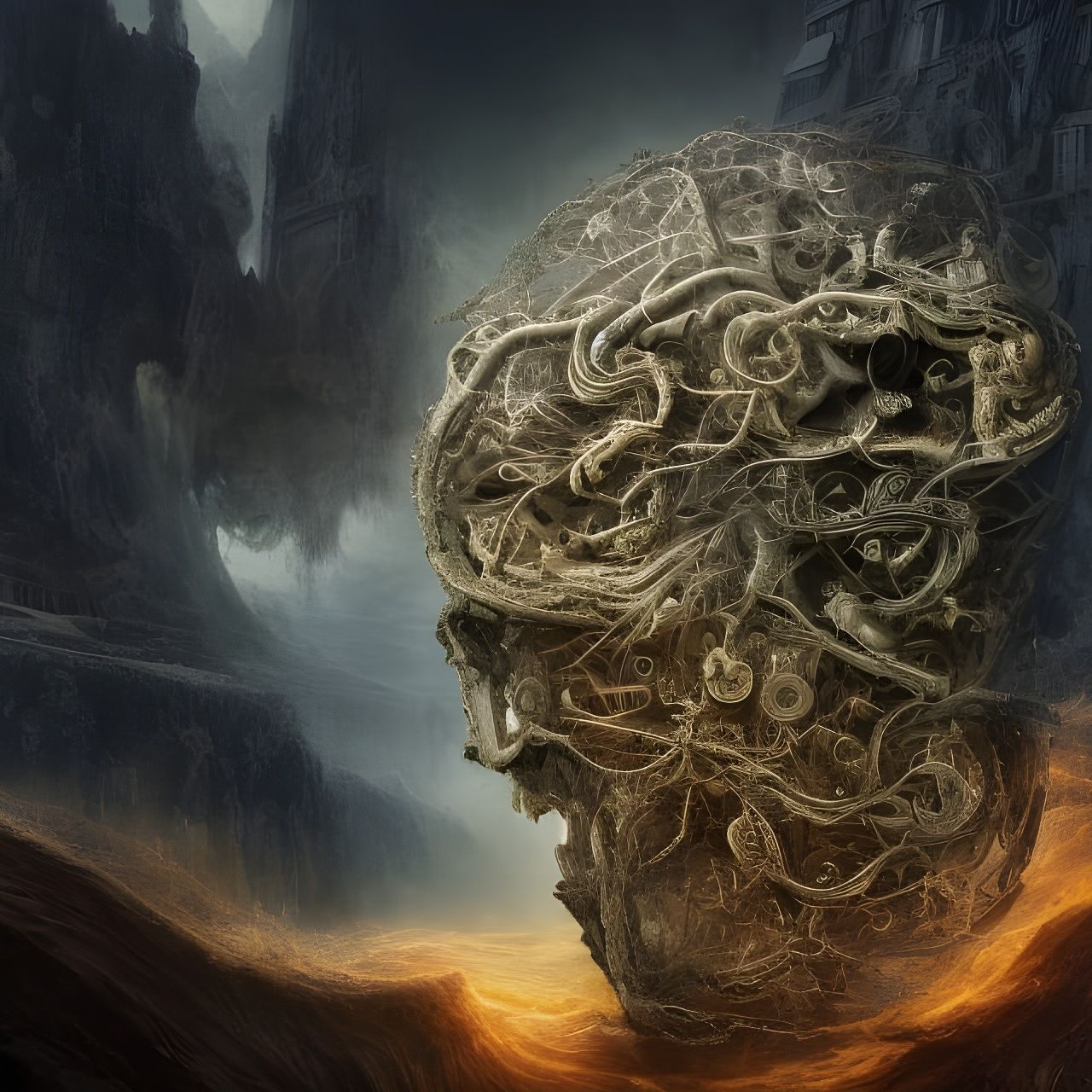 Detailed Deconstruction of the Hindbrain as Digital Art